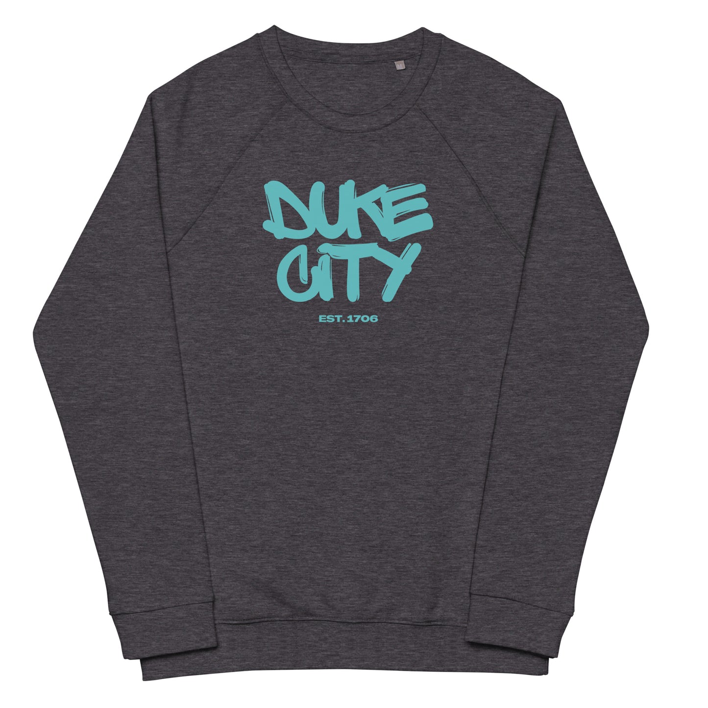 "Graffiti" Turquoise Unisex Organic Cotton Crewneck