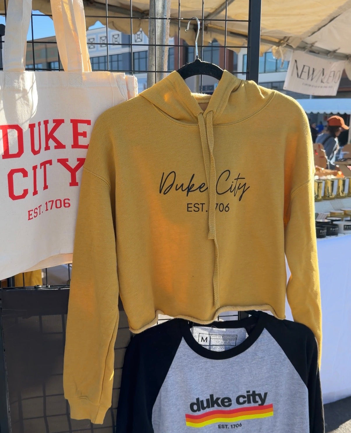 "Cursive" Fleece Cropped Hoodie