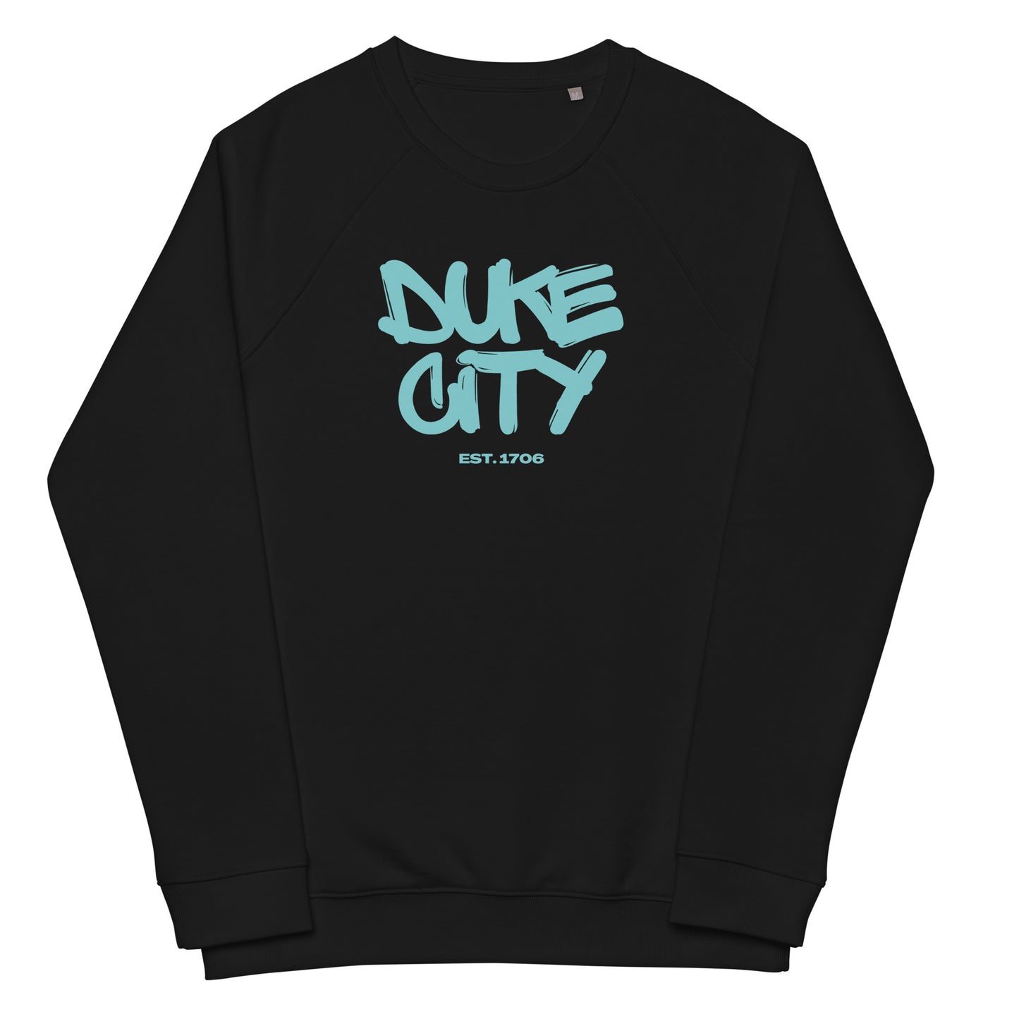 "Graffiti" Turquoise Unisex Organic Cotton Crewneck